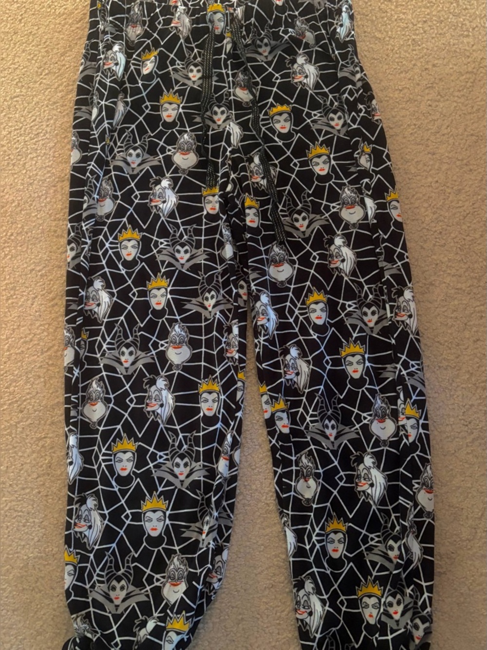 Women Black Villain Face Pajama Pants - Cozy Character Print